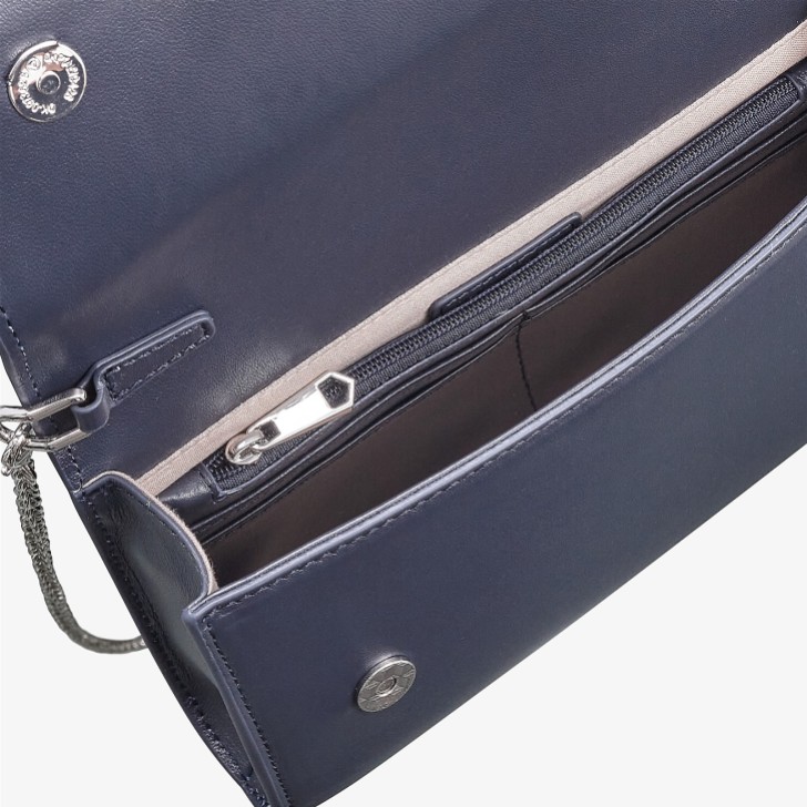 Capollini Navy Patent Leather Clutch Bag