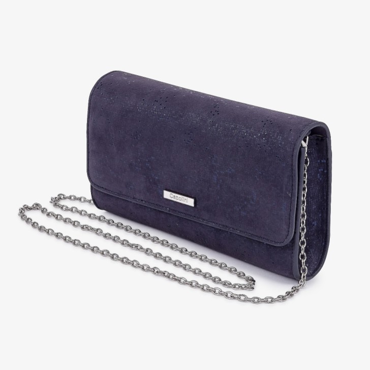 Capollini Pochette en cuir nubuck marine