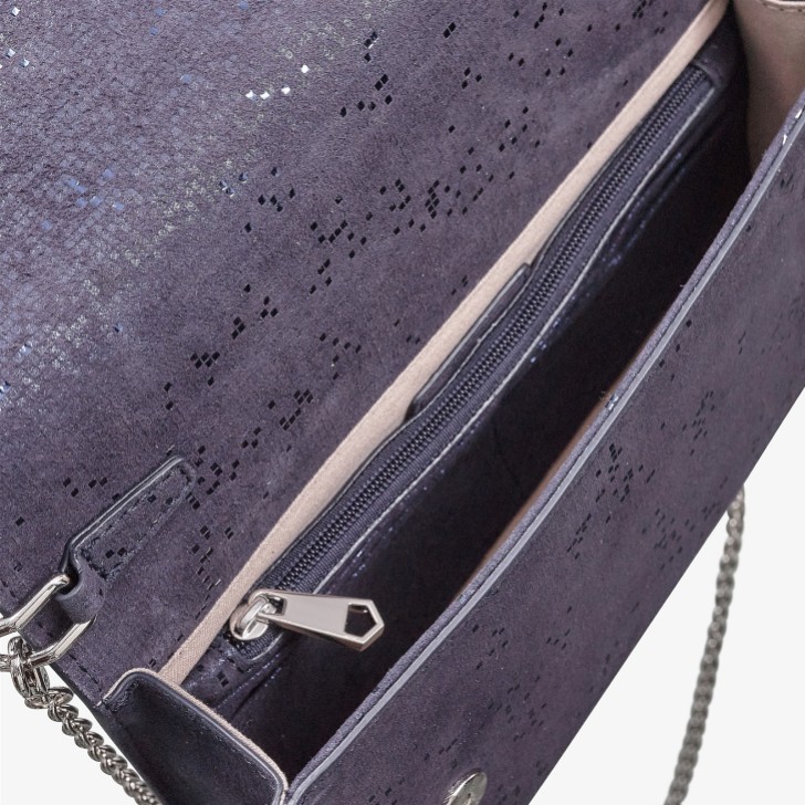 Capollini Navy Nubuck Leather Clutch Bag