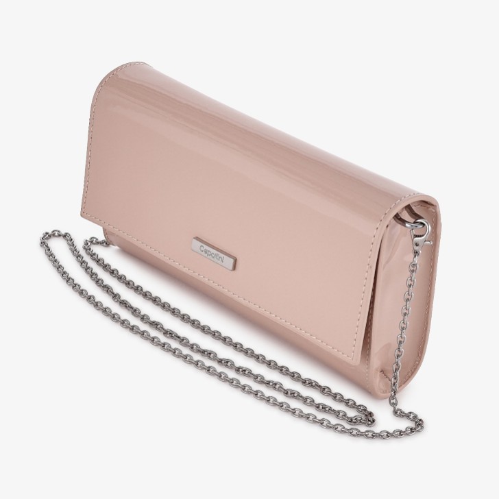 Capollini Nude Pink Lackleder Clutch Tasche