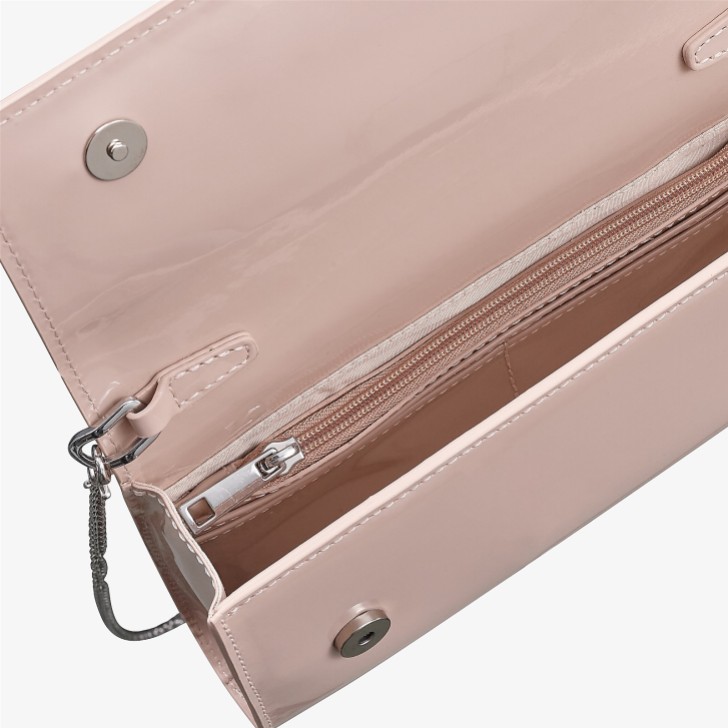 Capollini Nude Pink Lackleder Clutch Tasche