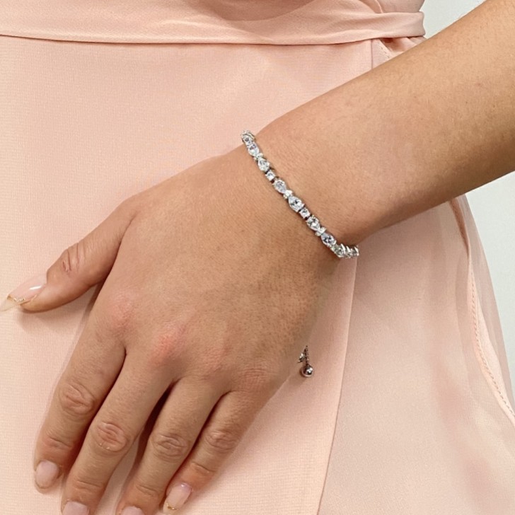 Charlee Chic Cubic Zirconia Wedding Bracelet (Silver)