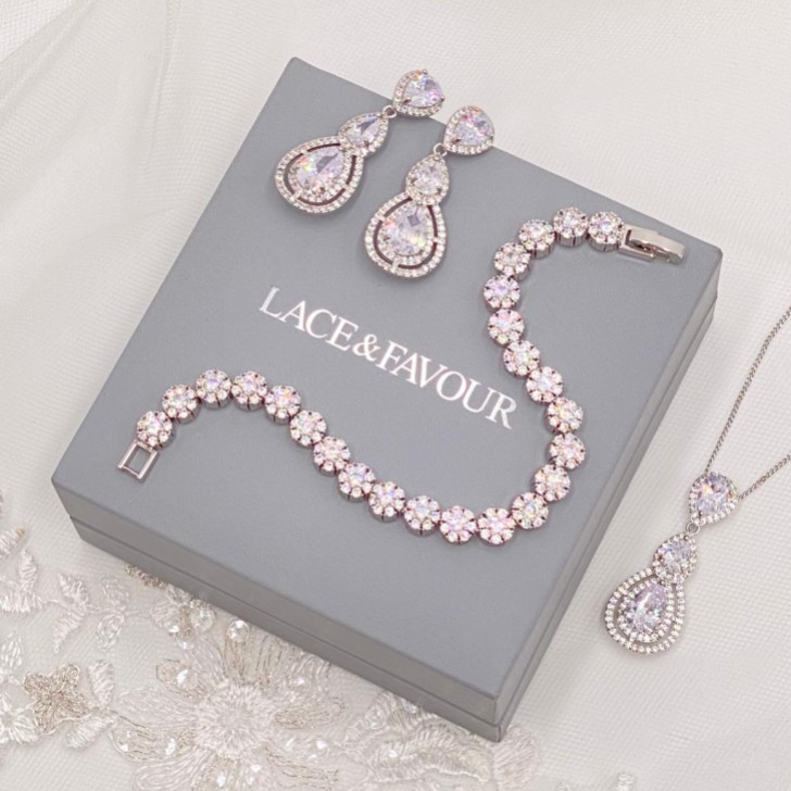 Claverley Round Crystal Embellished Wedding Bracelet