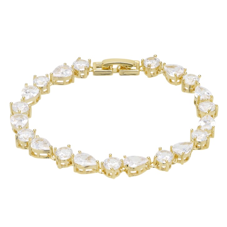 Connaught Dainty Cubic Zirconia Wedding Bracelet (Gold)