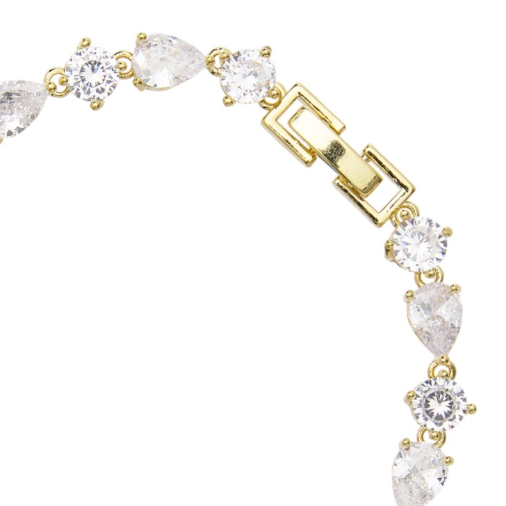 Connaught Dainty Cubic Zirconia Wedding Bracelet (Gold)