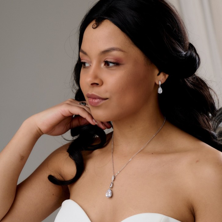 Ellie Cubic Zirconia Crystal Wedding Jewellery Set