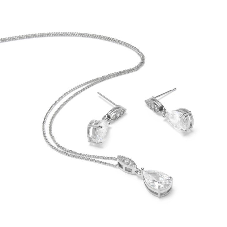 Ellie Cubic Zirconia Crystal Wedding Jewellery Set