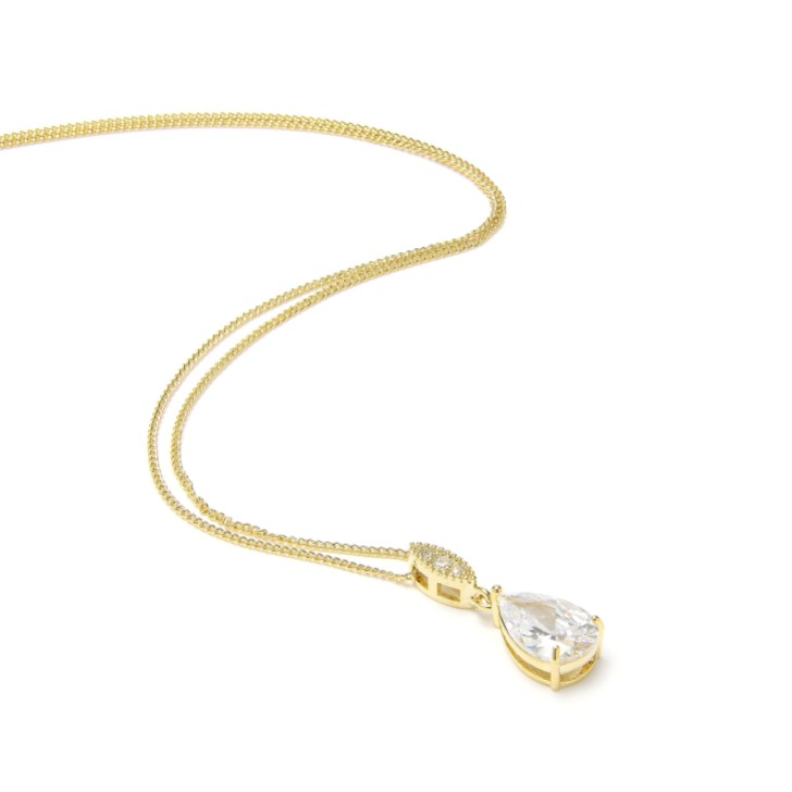 Ellie Gold Teardrop Crystal Pendant