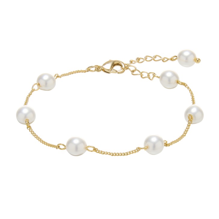 Evie Gold Dainty Pearl Chain Bracelet