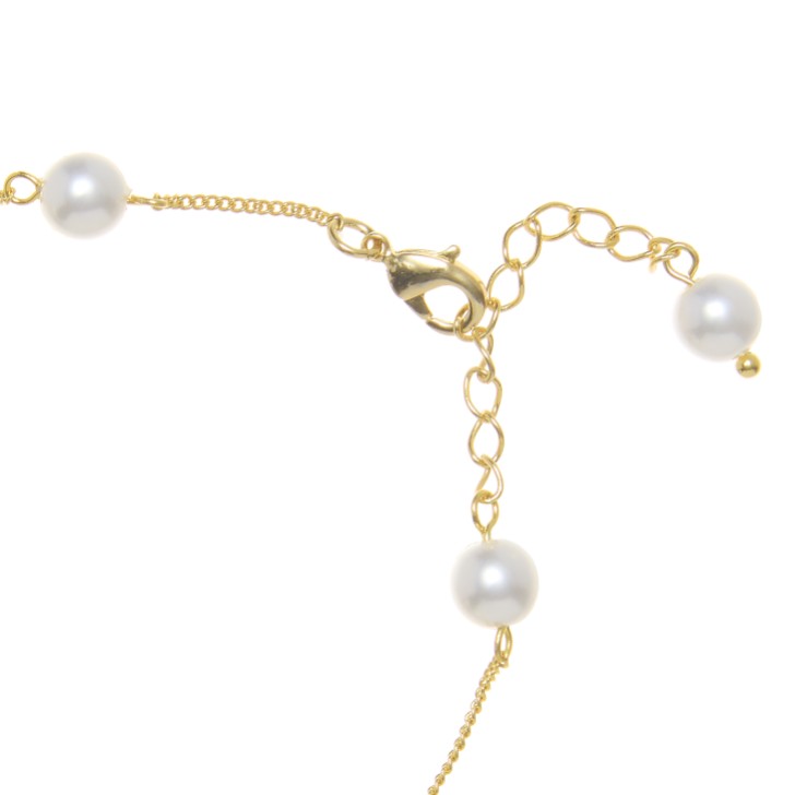 Evie Gold Dainty Pearl Chain Bracelet