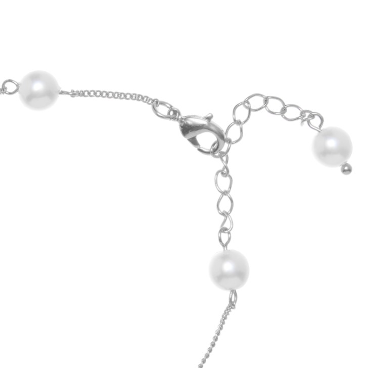 Evie Silver Dainty Pearl Chain Bracelet