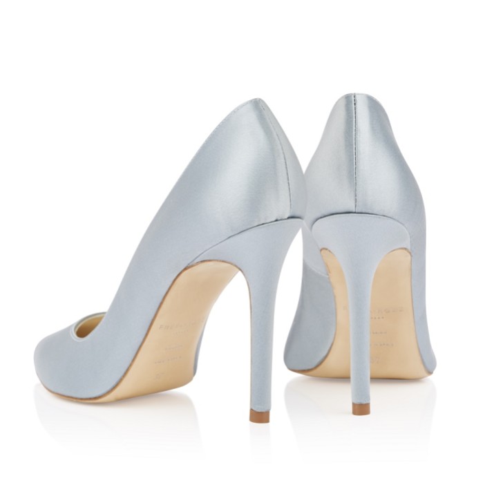 Freya Rose Charlie Blue Satin Pointed Toe Court Shoes