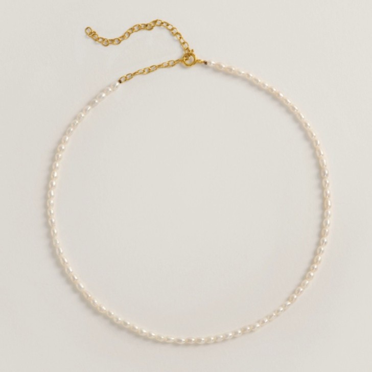 Freya Rose Dainty Rice Pearl Necklace