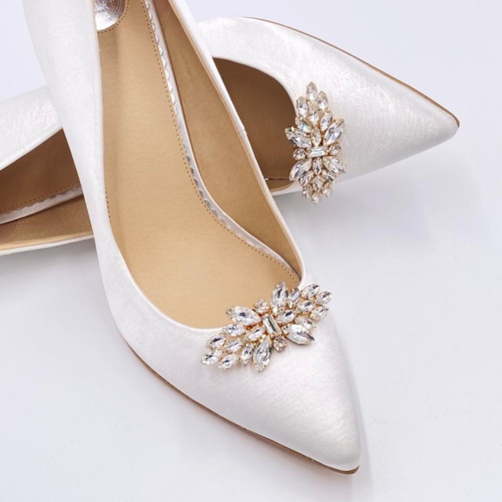 Glamour Gold Classic Crystal Shoe Clips