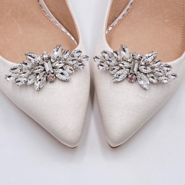 Glamor Silver Classic Crystal Shoe Clips