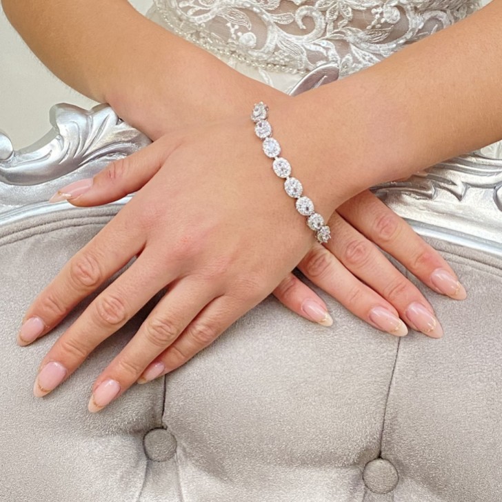 Grosvenor Oval Crystal Embellished Wedding Bracelet