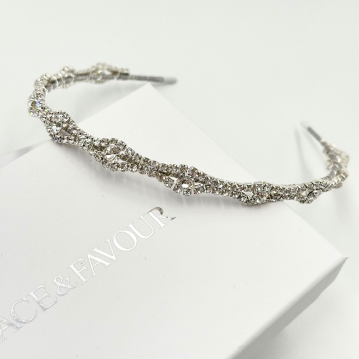 Harper Narrow Diamante Wedding Headband