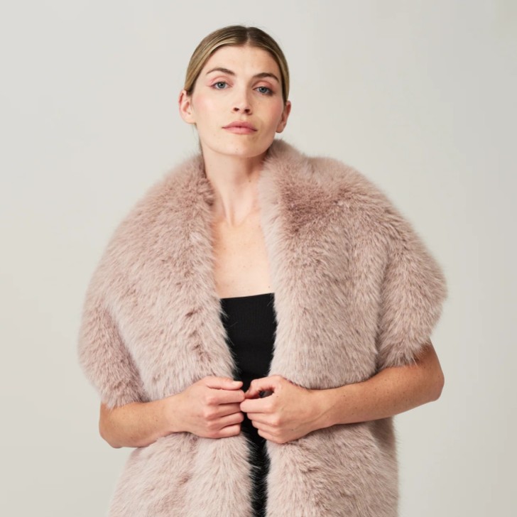 Helen Moore Quartz Long Faux Fur Stole