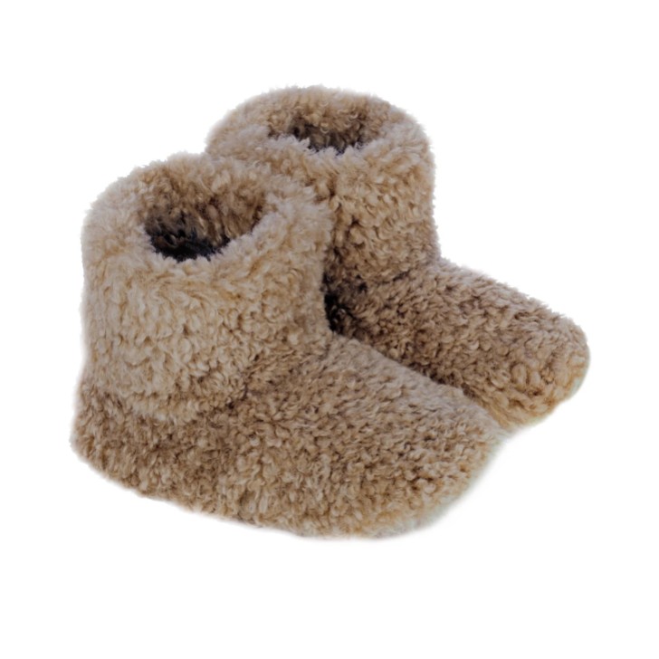 Helen Moore Taupe Faux Schafsfell Slipper Stiefel