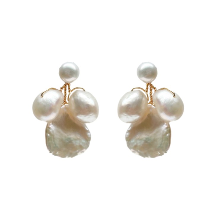 Hermione Harbutt Beatrice Gold Baroque Pearl Earrings