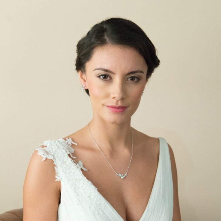 Ivory and Co Aphrodite Crystal Leaves and Pearl Wedding Necklace