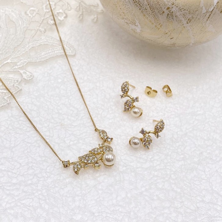 Ivory and Co Aphrodite Gold Bridal Jewelry Set