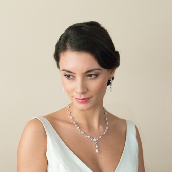Ivory and Co Belgravia Pearl and Crystal Drop Wedding Earrings