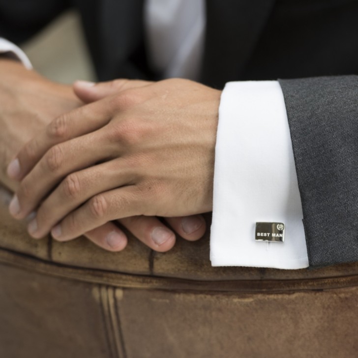 Ivory and Co Best Man Cufflinks with Crystal Detail