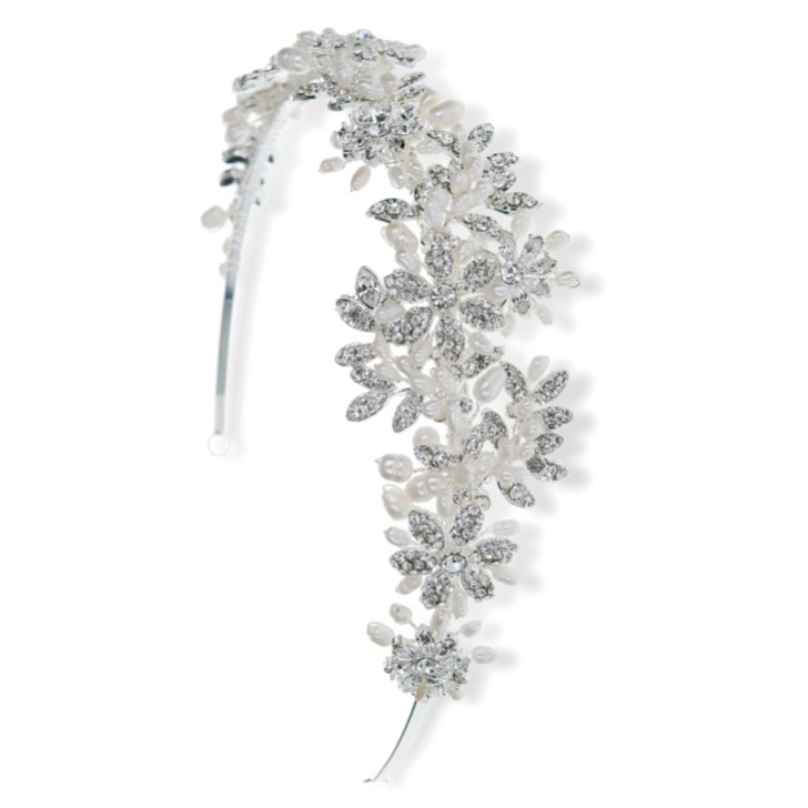 Ivory and Co Blanche Crystal Blossoms and Pearl Wedding Headband