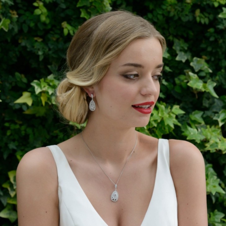 Ivory and Co Cosmopolitan Vintage Inspired Crystal Drop Wedding Earrings