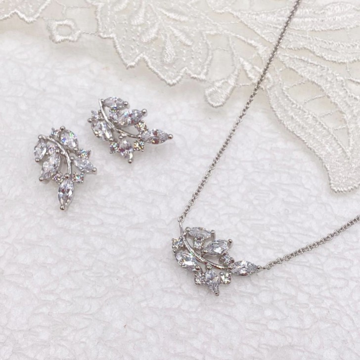 Ivory and Co Cypress Vine of Leaves Bridal Jewellery Set