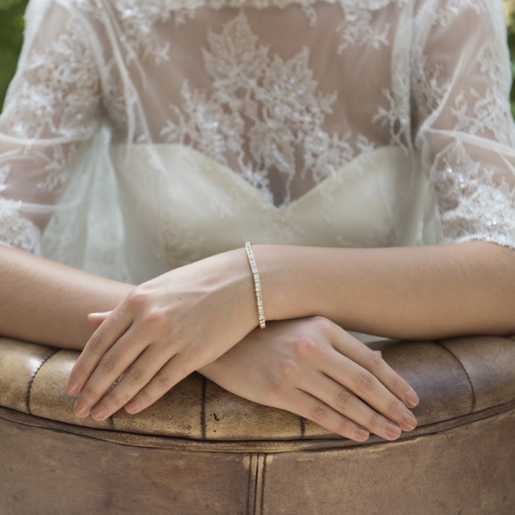 Ivory and Co Elegance Cubic Zirconia Wedding Bracelet (Gold)