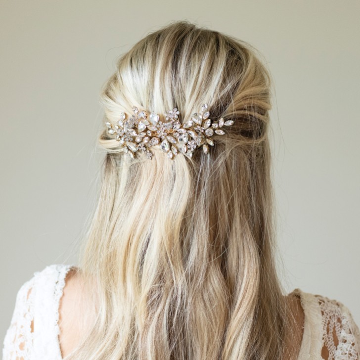 Ivory and Co Gold Crystal Encrusted Sparkling Wedding Hair Comb