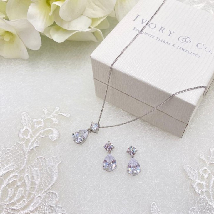 Ivory and Co Imperial Cubic Zirconia Bridal Jewelry Set