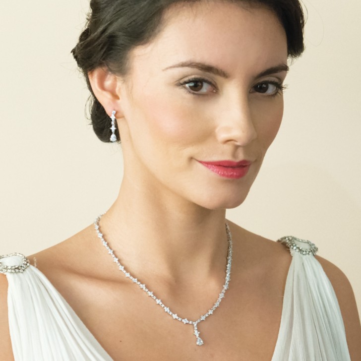 Ivory and Co Kensington Cubic Zirconia Wedding Necklace