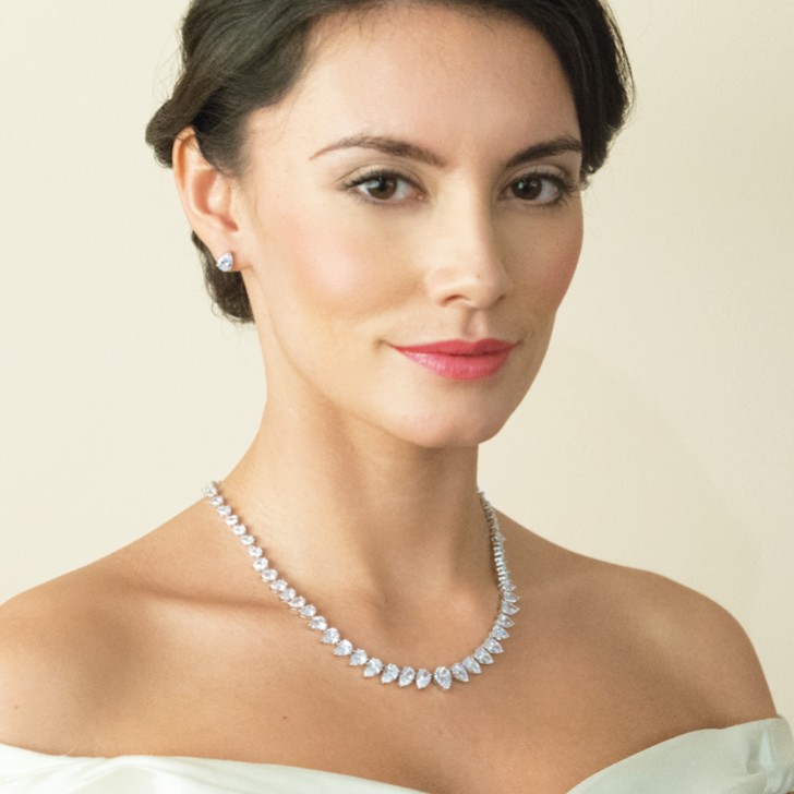 Ivory and Co Manhattan Cubic Zirconia Wedding Necklace