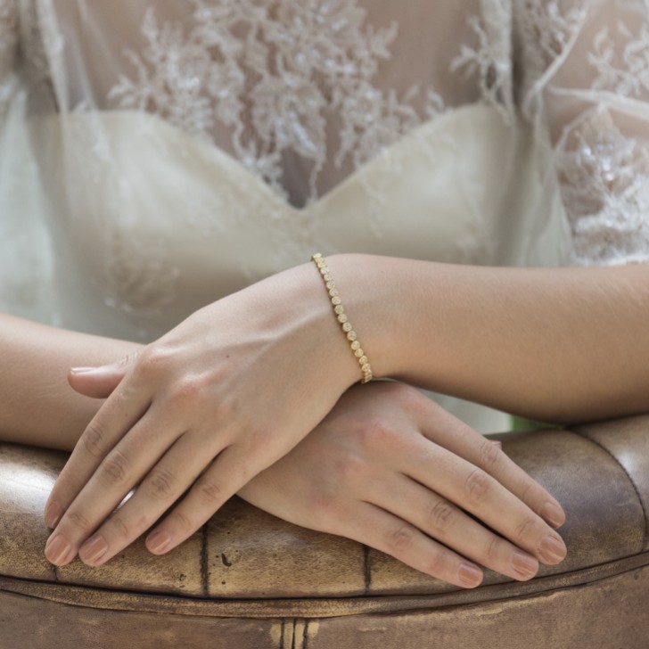 Ivory and Co Modena Gold Crystal Embellished Wedding Bracelet