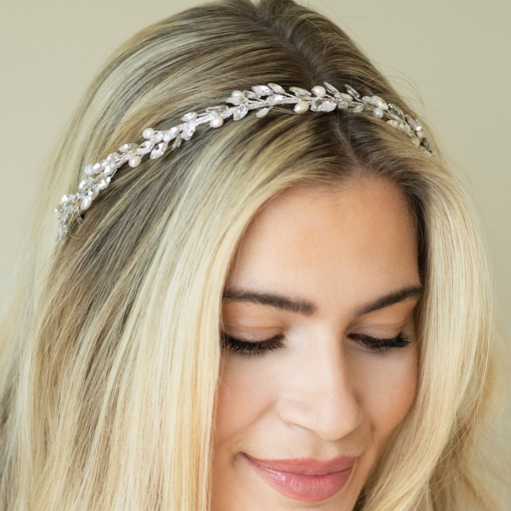 Ivory and Co Moonshine Silver Pearl and Crystal Headband