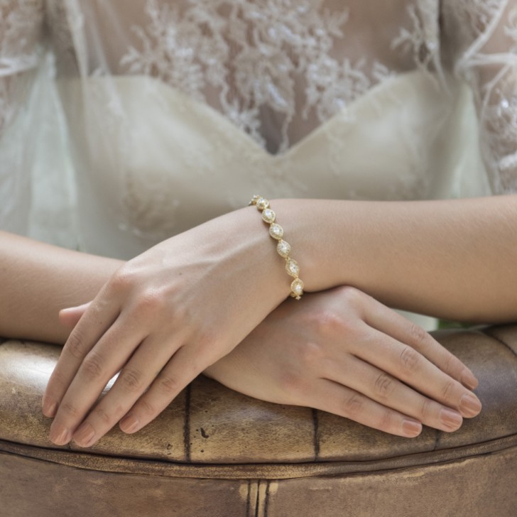 Ivory and Co Promise Cubic Zirconia Wedding Bracelet (Gold)