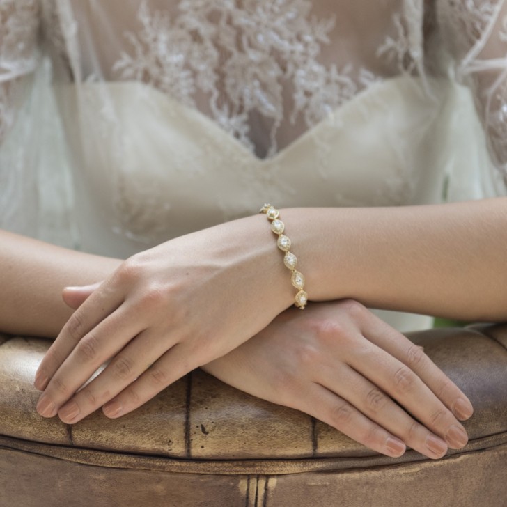 Ivory and Co Promise Cubic Zirconia Wedding Bracelet (Gold)