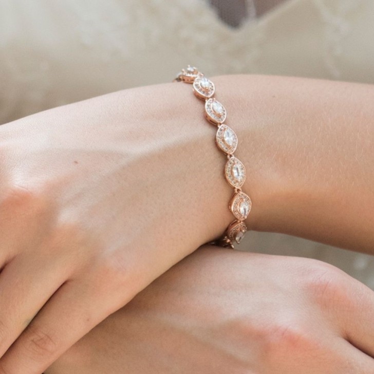Ivory and Co Promise Cubic Zirconia Wedding Bracelet (Rose Gold)