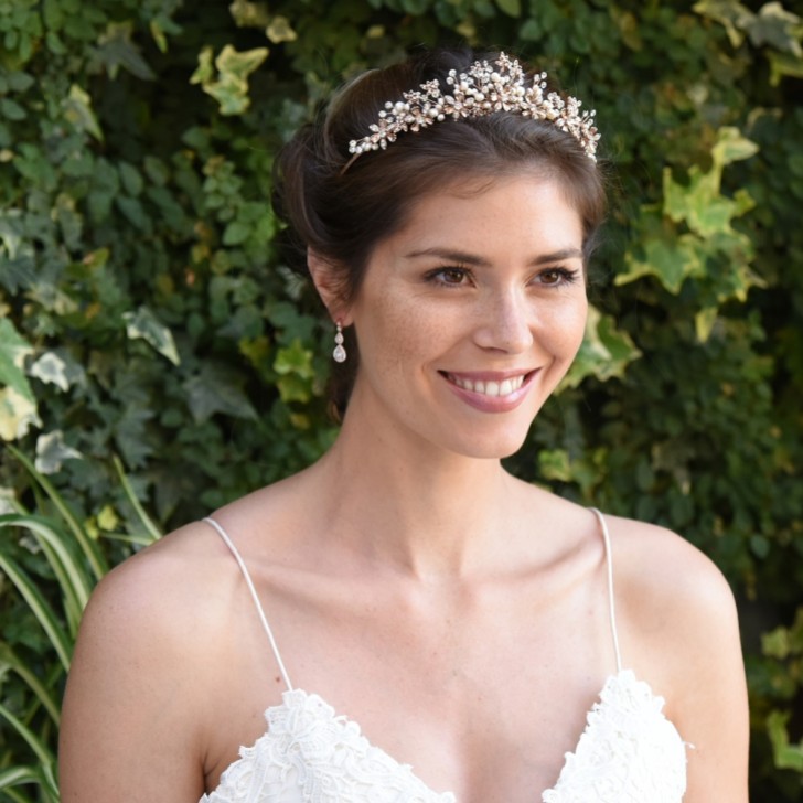 Ivory and Co Rosalynd Rose Gold Flowers and Leaves Bridal Tiara