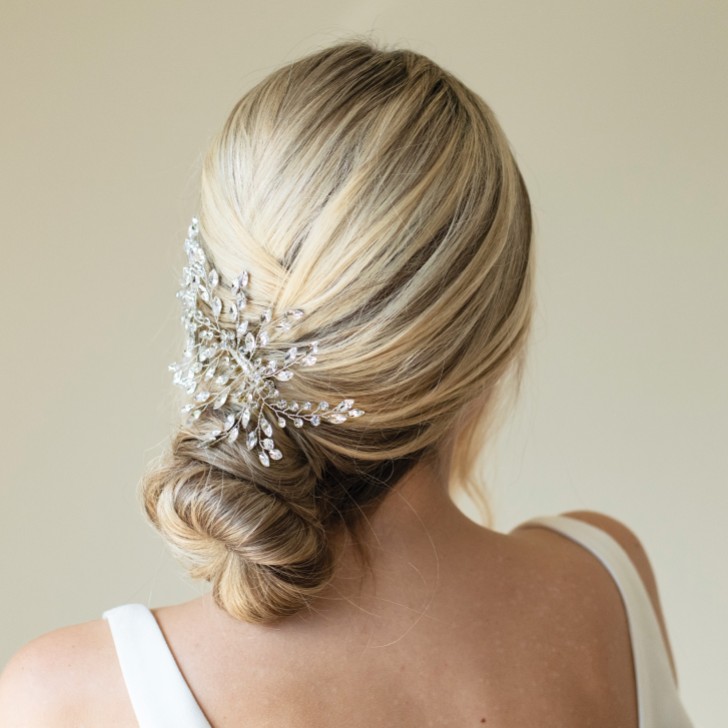Ivory and Co Serenade Silver Statement Crystal Spray Wedding Hair Clip