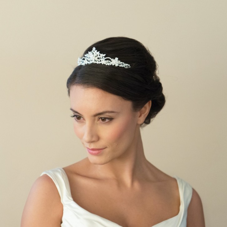 Ivory and Co Stephanie Floral Crystal Bridal Tiara