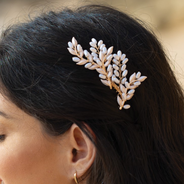 Ivory and Co Summer Glow Gold Leafy Hair Comb