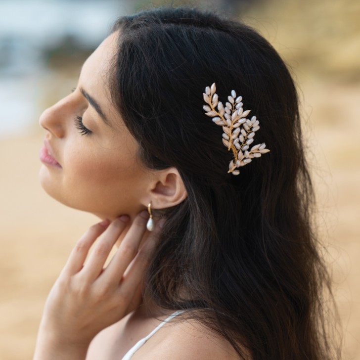 Ivory and Co Summer Glow Gold Leafy Hair Comb