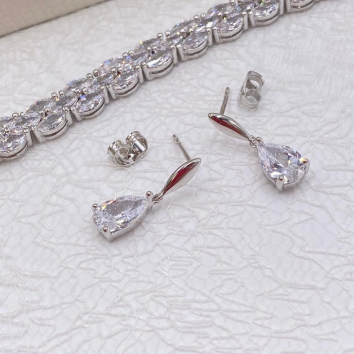 Ivory and Co Vanderbilt Teardrop Crystal Wedding Earrings