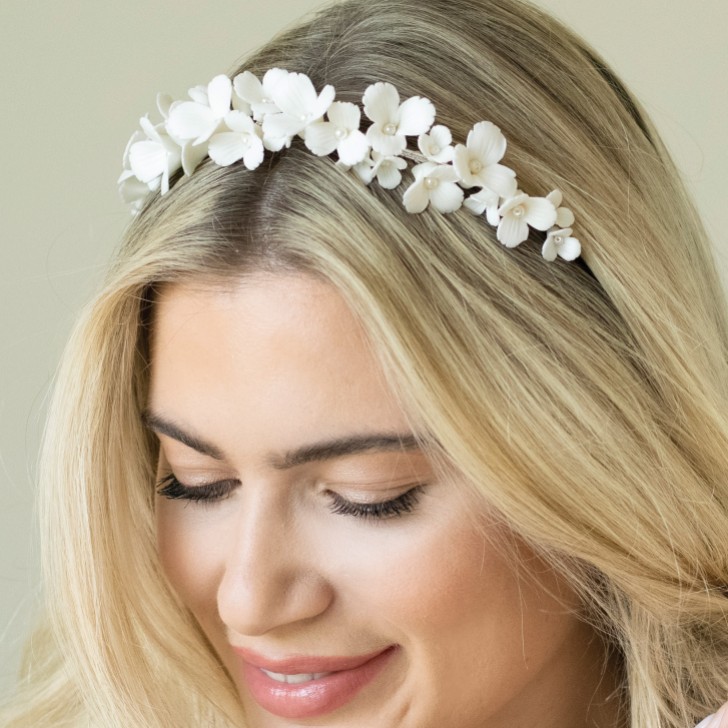 Ivory and Co Wildflower Ceramic and Pearl Floral Wedding Headpiece