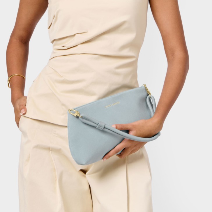 Katie Loxton Asha Blue Mist Suedette Wristlet Bag