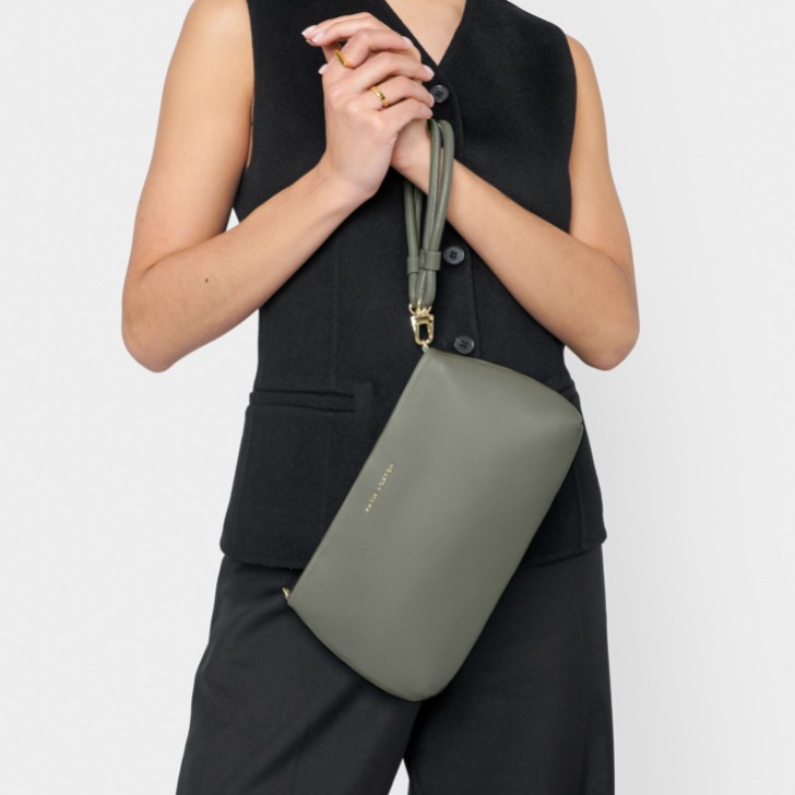 Katie Loxton Borsa da polso Asha verde grafite